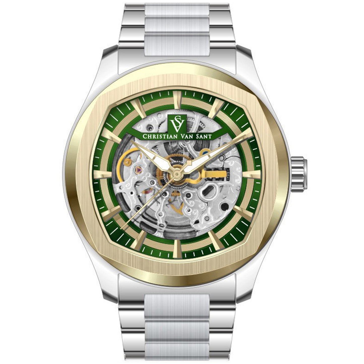Christian Van Sant Men's 42mm Romeo Automatic Exhibition Dial Bracelet Watch