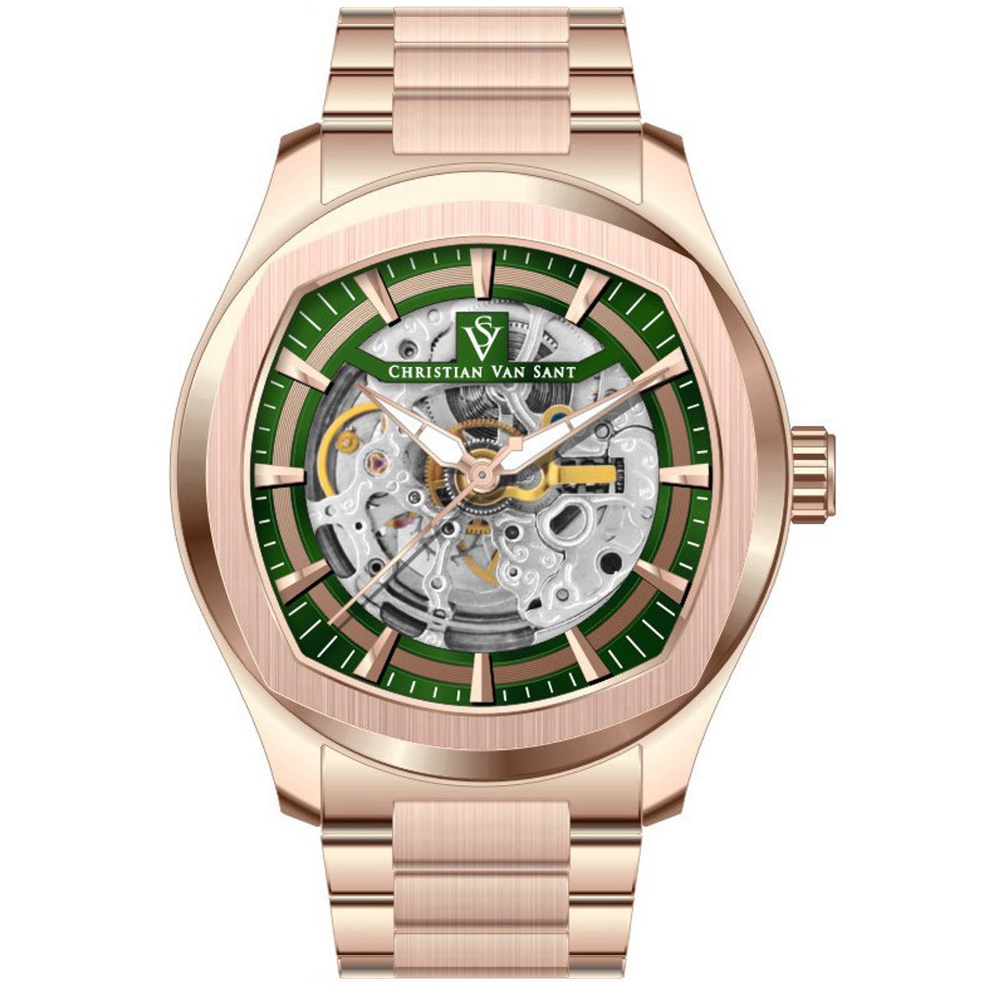 Christian Van Sant Men's 42mm Romeo Automatic Exhibition Dial Bracelet Watch