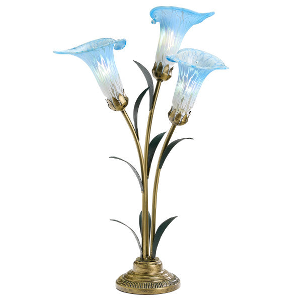 Tiffany-Style Lighting 23.5" Hand Blown Glass 3 Calla Lily Uplight Accent Lamp