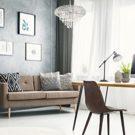 Tiffany-Style Lighting 14.25" Clear & Chrome Tiered Glass Hanging Chandelier