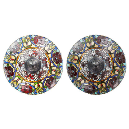 Tiffany-Style Lighting 27.5"H Parisian Antiqued Bell Shade Stained Glass Table Lamp