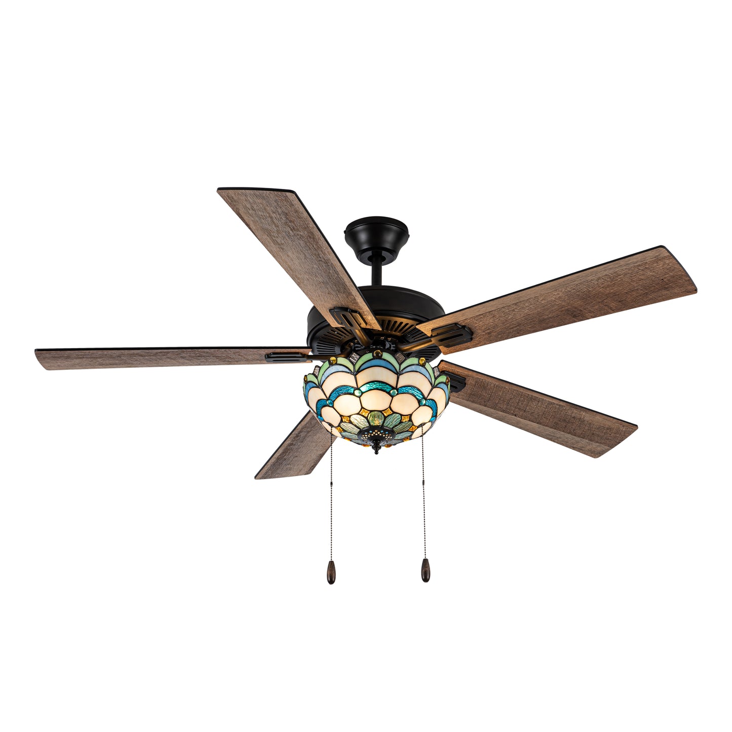 Tiffany-Style Lighting 52" Thatcher 5-Blade Remote Controlled Ceiling Fan