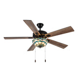 Tiffany-Style Lighting 52" Thatcher 5-Blade Remote Controlled Ceiling Fan