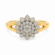 Gold Plated 0.50ctw Diamond Cluster Ring