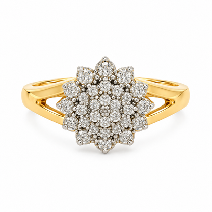 Gold Plated 0.50ctw Diamond Cluster Ring