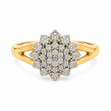Gold Plated 0.50ctw Diamond Cluster Ring