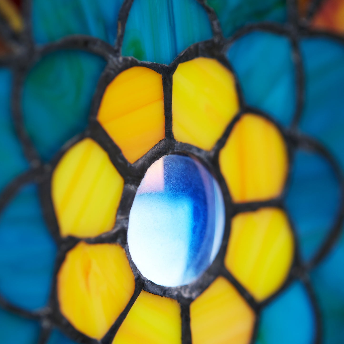 Tiffany-Style Lighting 24" Stained Glass Peacock Star Window Panel