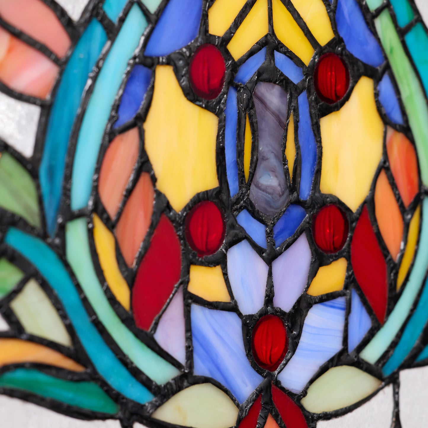 Tiffany-Style Lighting 30" Amber Multi Fleur De Lis Stained Glass Pub Window Panel