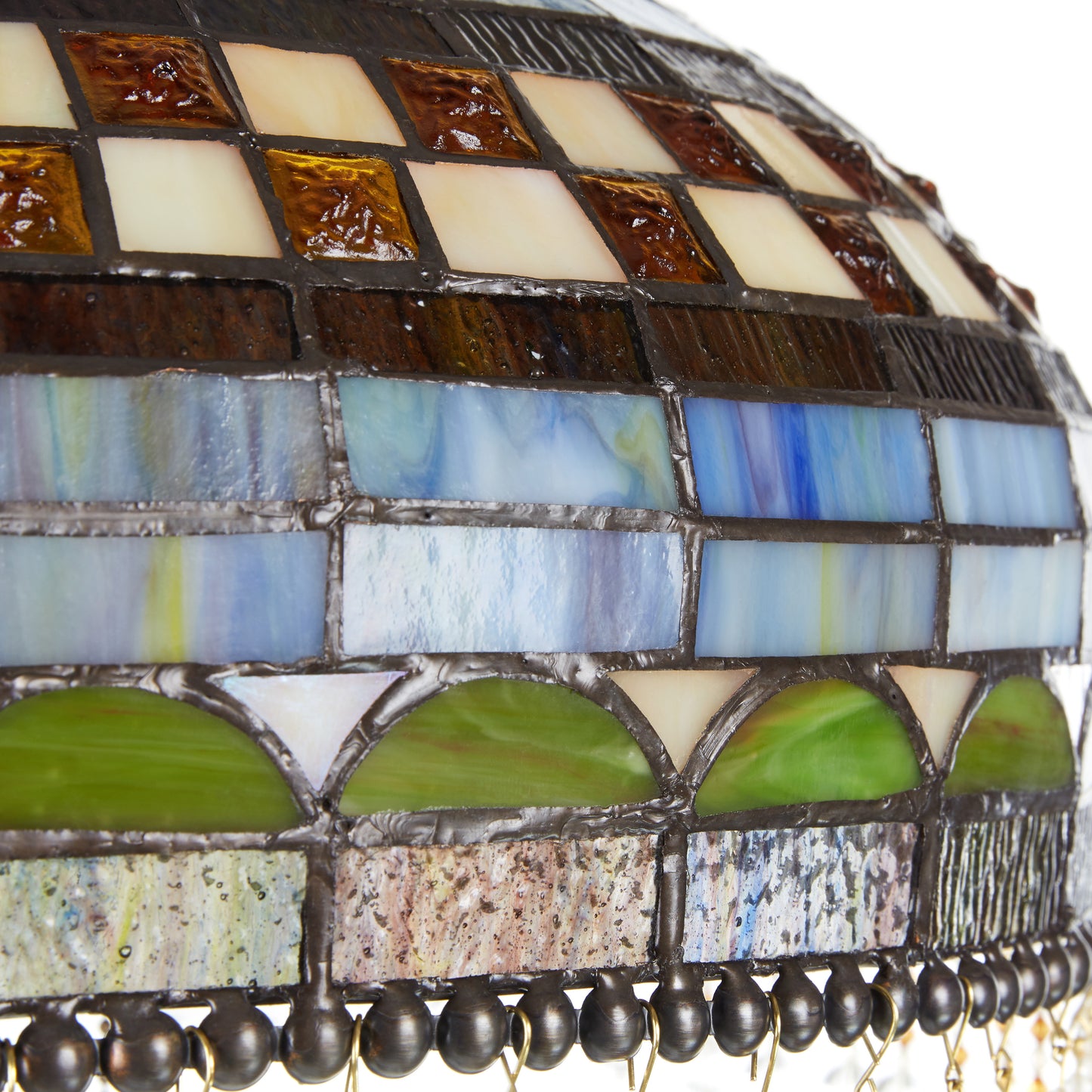 Tiffany-Style Lighting 64" Veronica Blue Stained Glass Dome Shade Candlestick Floor Lamp