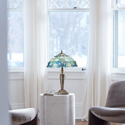 Tiffany-Style Lighting 20" Vivienne Baroque Style Stained Glass Table Lamp
