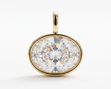 Brilliante Gold Plated Simulated Diamond 16x12mm Oval East-West Pendant