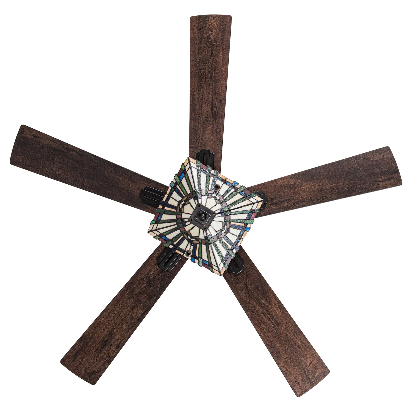 Tiffany-Style Lighting 52" LED Orson Craftsman Stained Glass 5-Blade Ceiling Fan with Remote Control