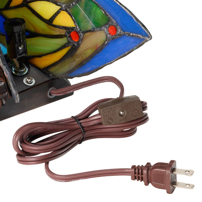 Tiffany-Style Lighting 9.5" Stained Glass Butterfly Wings Accent Lamp