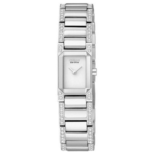 Citizen Women's 15mm Ciena Quartz Crystal Accented Rectangular Bracelet Watch - EG2770-52A