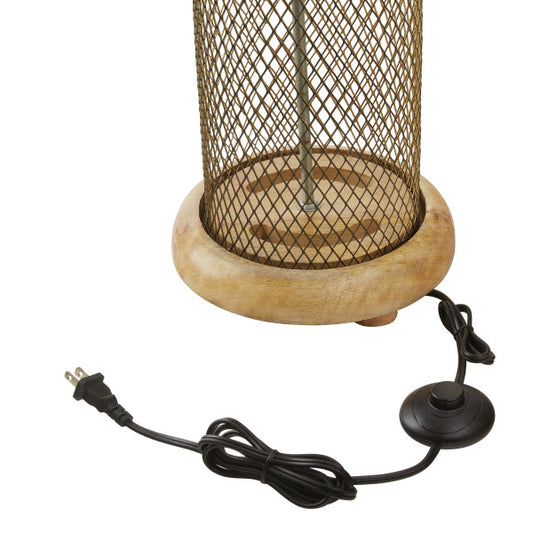 Tiffany-Style Lighting 23" Zachary Mesh Metal Pedestal Floor Lamp