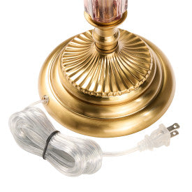 Tiffany-Style Lighting 33" Romance Drum Shade Geometric Glass Table Lamp