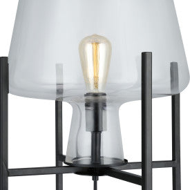 Tiffany-Style Lighting 61" Nadia Metal & Clear Glass Blown Modern Floor Lamp