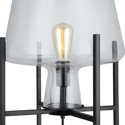 Tiffany-Style Lighting 61" Nadia Metal & Clear Glass Blown Modern Floor Lamp