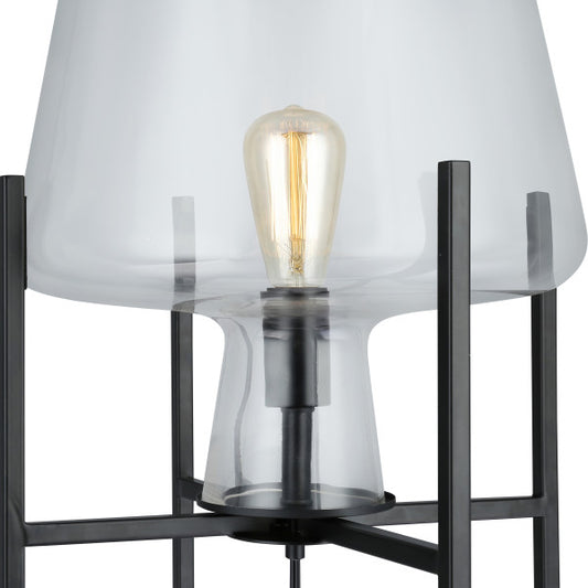 Tiffany-Style Lighting 61" Nadia Metal & Clear Glass Blown Modern Floor Lamp