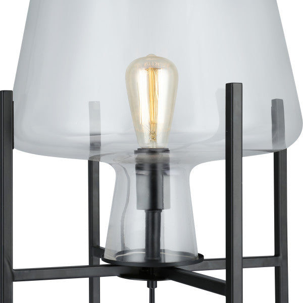 Tiffany-Style Lighting 61" Nadia Metal & Clear Glass Blown Modern Floor Lamp