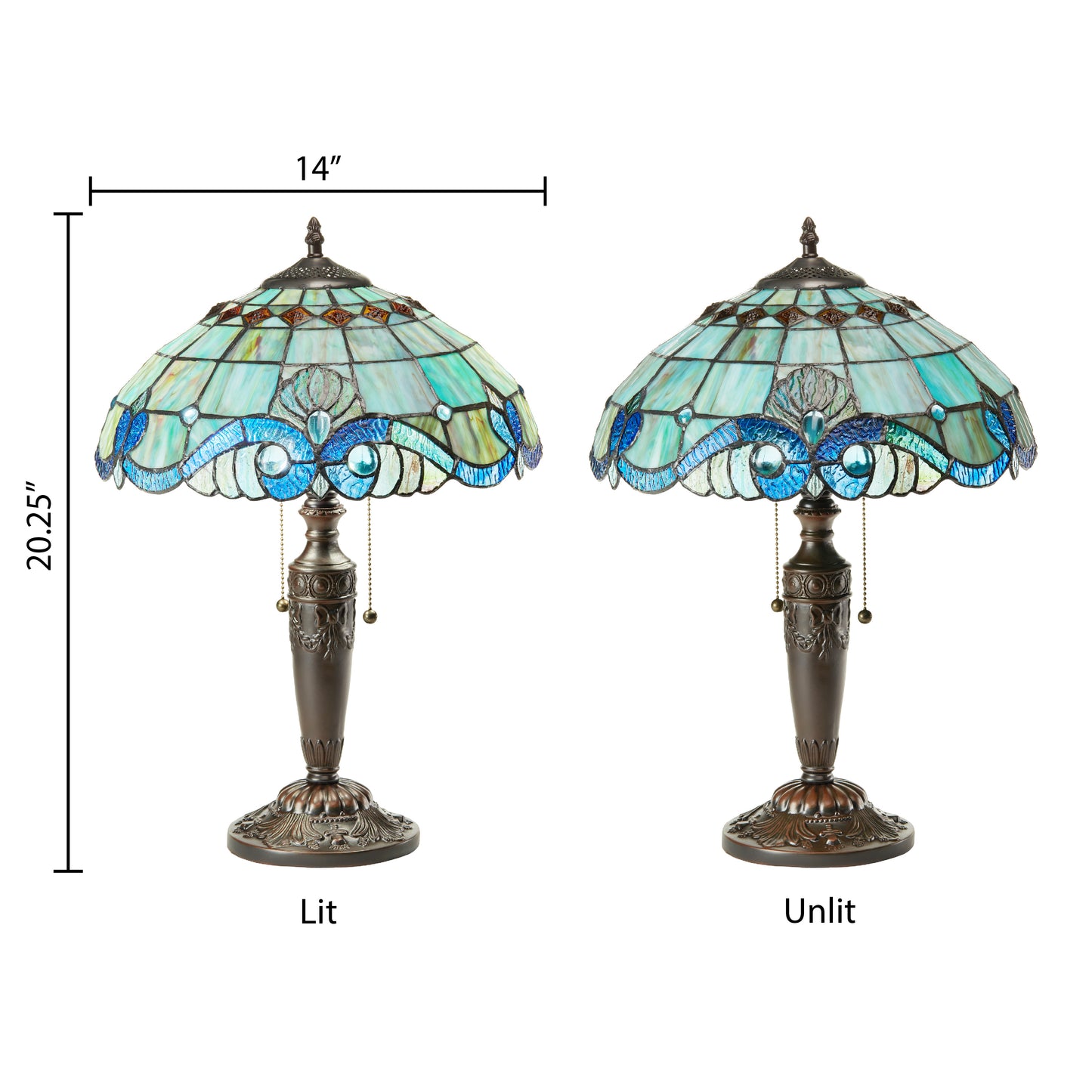 Tiffany-Style Lighting 20" Vivienne Baroque Style Stained Glass Table Lamp