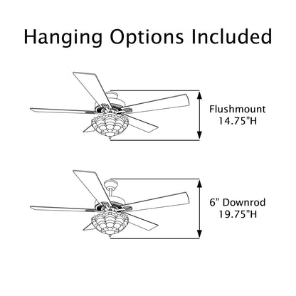 Tiffany-Style Lighting 52" Thatcher 5-Blade Remote Controlled Ceiling Fan