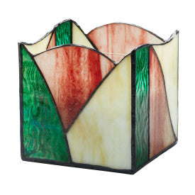 Tiffany-Style Lighting 4.75" Abstract Design Stained Glass Candle Holder