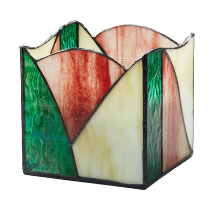 Tiffany-Style Lighting 4.75" Abstract Design Stained Glass Candle Holder