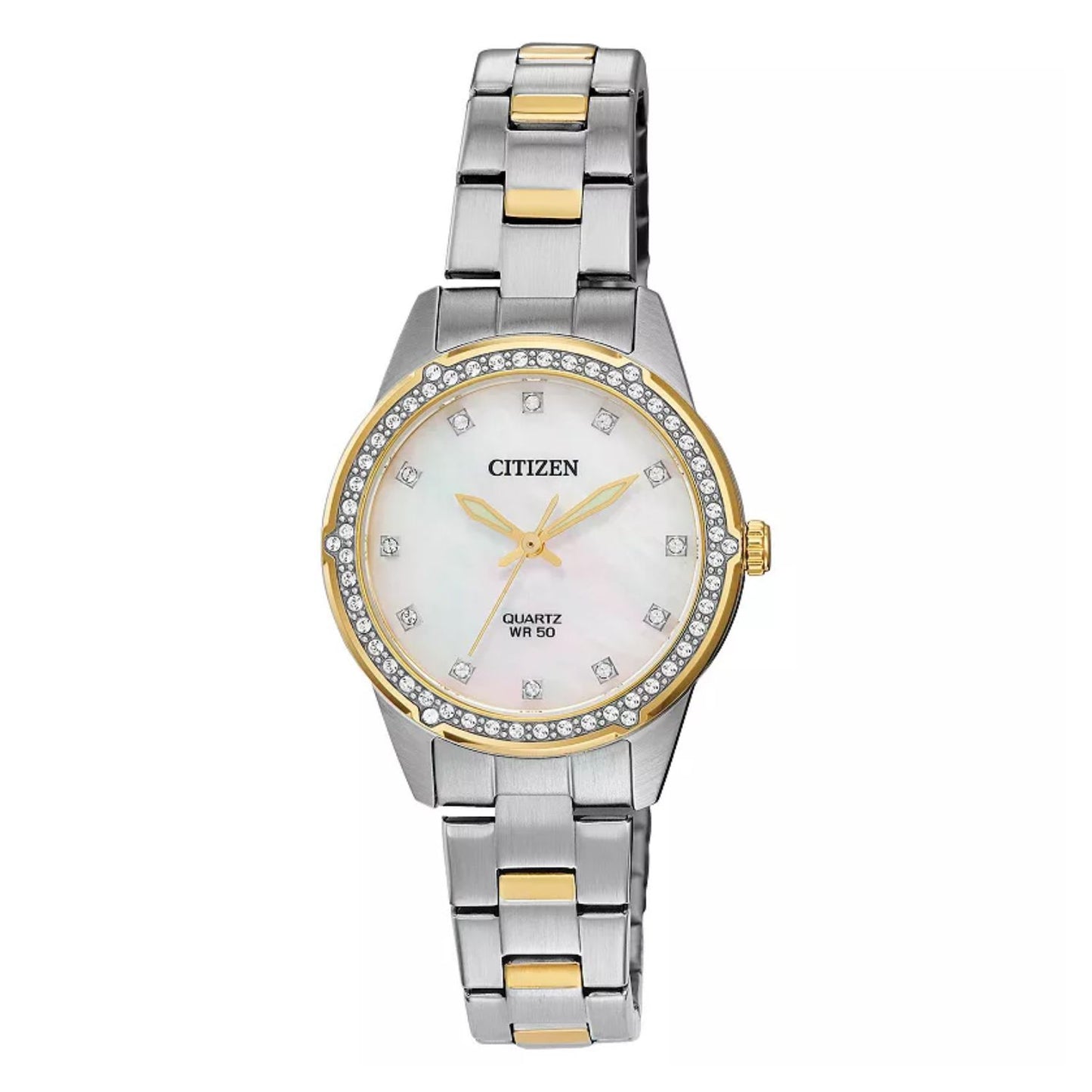 Citizen Women's 30mm Accent Quartz MOP Dial Crystal Accented Bracelet Watch - ER0224-51D