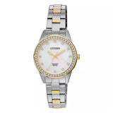 Citizen Women's 30mm Accent Quartz MOP Dial Crystal Accented Bracelet Watch - ER0224-51D