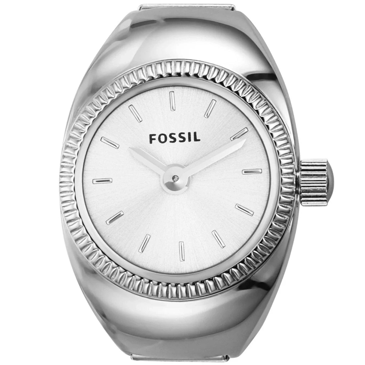 Fossil Women's 15mm Quartz Textured Bezel Ring Watch