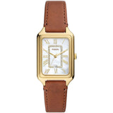 Fossil Women's Raquel 26mm Quartz Date MOP Dial Leather Strap Watch