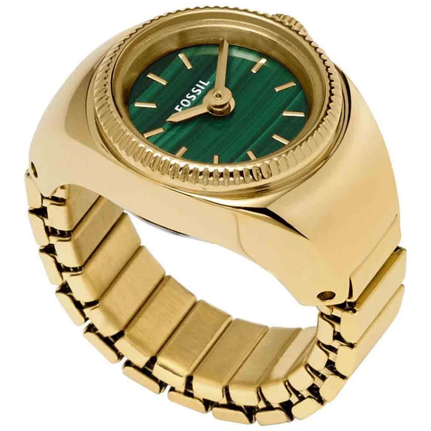 Fossil Women's 15mm Quartz Malachite Dial Ring Watch