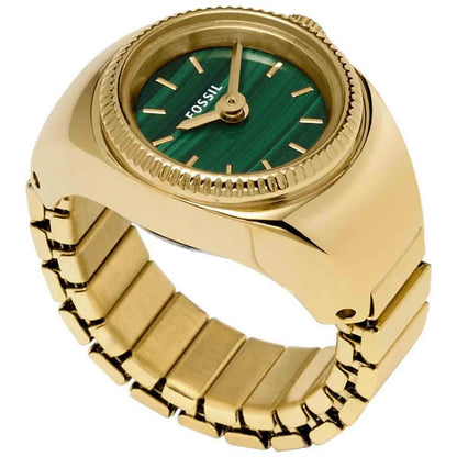 Fossil Women's 15mm Quartz Malachite Dial Ring Watch