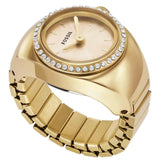 Fossil Women's 15mm Quartz Crystal Halo Ring Watch