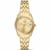Fossil Women's Scarlette 32mm Quartz Date Crystal Accent Fluted Bezel Bracelet Watch