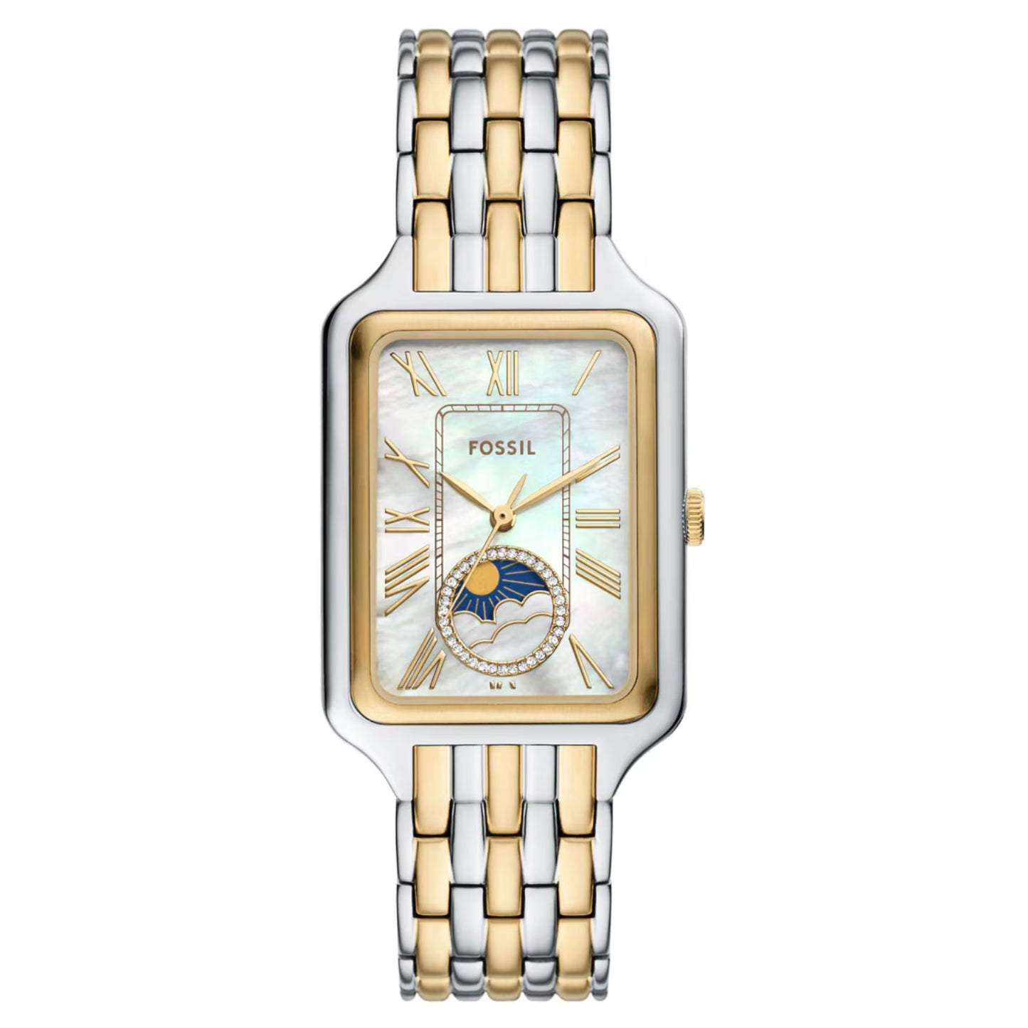 Fossil Women's Raquel 29mm Quartz MOP & Crystal Dial Moonphase Bracelet Watch