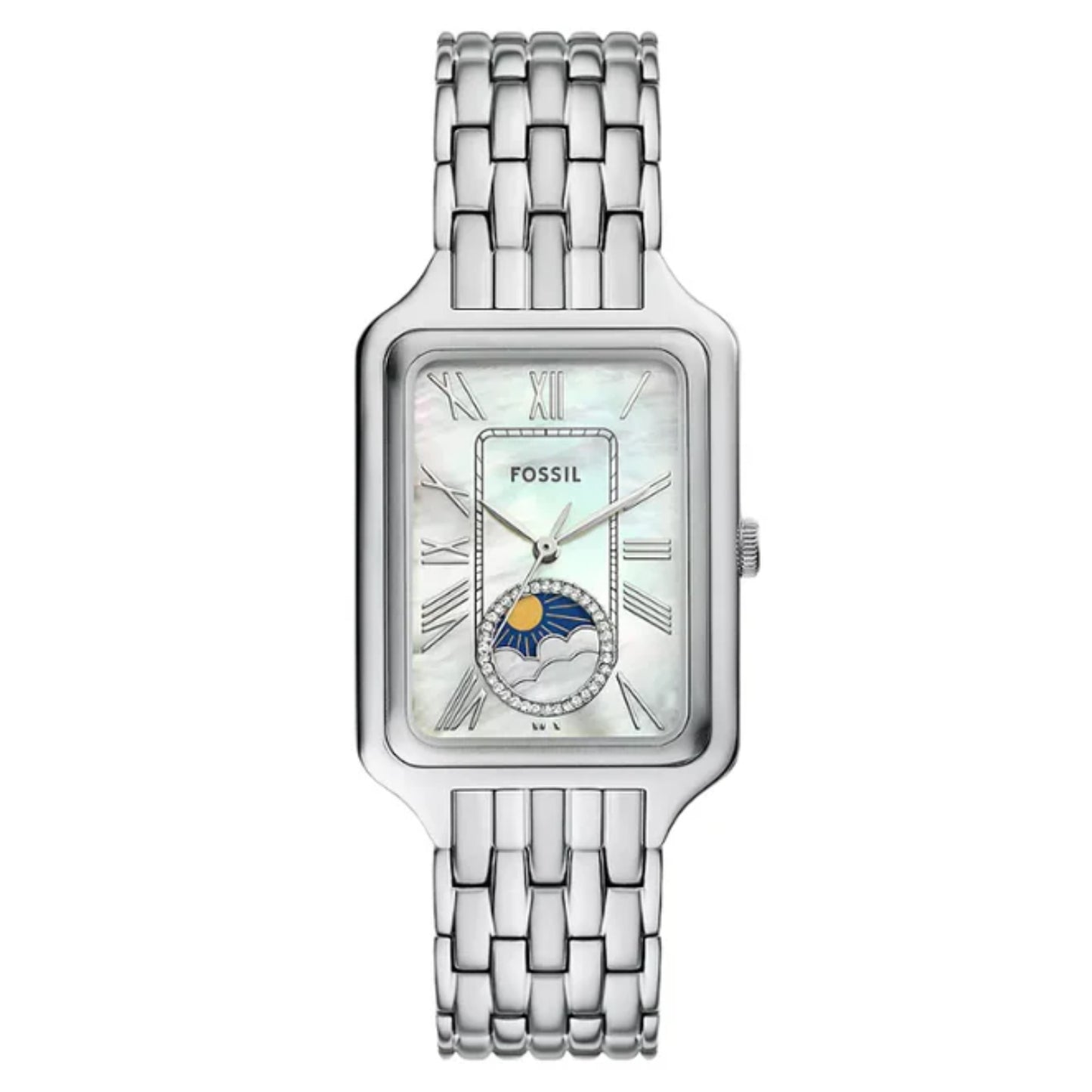 Fossil Women's Raquel 29mm Quartz MOP & Crystal Dial Moonphase Bracelet Watch