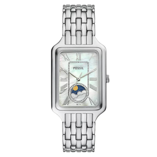 Fossil Women's Raquel 29mm Quartz MOP & Crystal Dial Moonphase Bracelet Watch