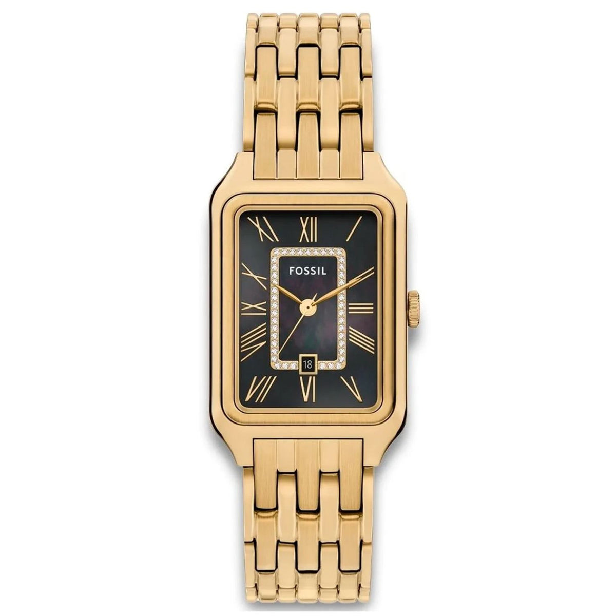 Fossil Women's Raquel 26mm Quartz Date Black MOP Dial Bracelet Watch
