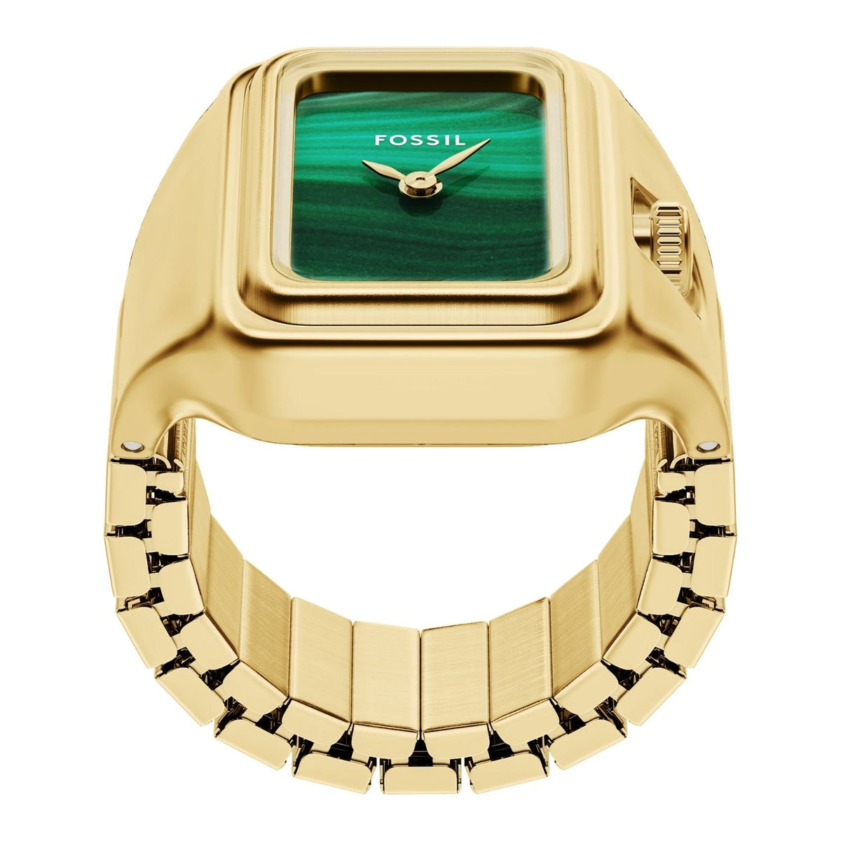 Fossil Women's Raquel Mini 14mm Quartz Malachite Ring Watch