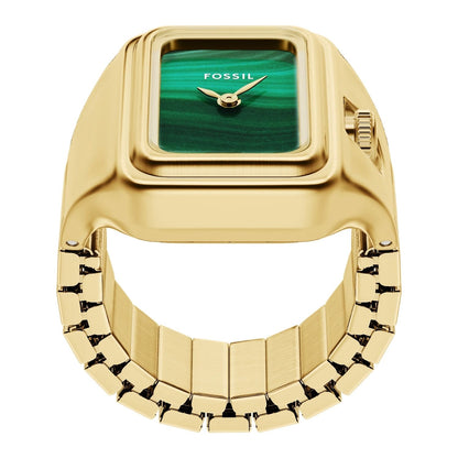 Fossil Women's Raquel Mini 14mm Quartz Malachite Ring Watch