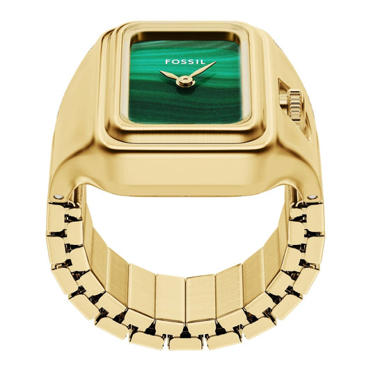 Fossil Women's Raquel Mini 14mm Quartz Malachite Ring Watch