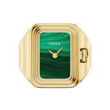 Fossil Women's Raquel Mini 14mm Quartz Malachite Ring Watch