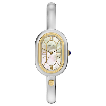 Fossil Women's Sloan 25mm Quartz Rounded Rectangle Cuff Bracelet Watch