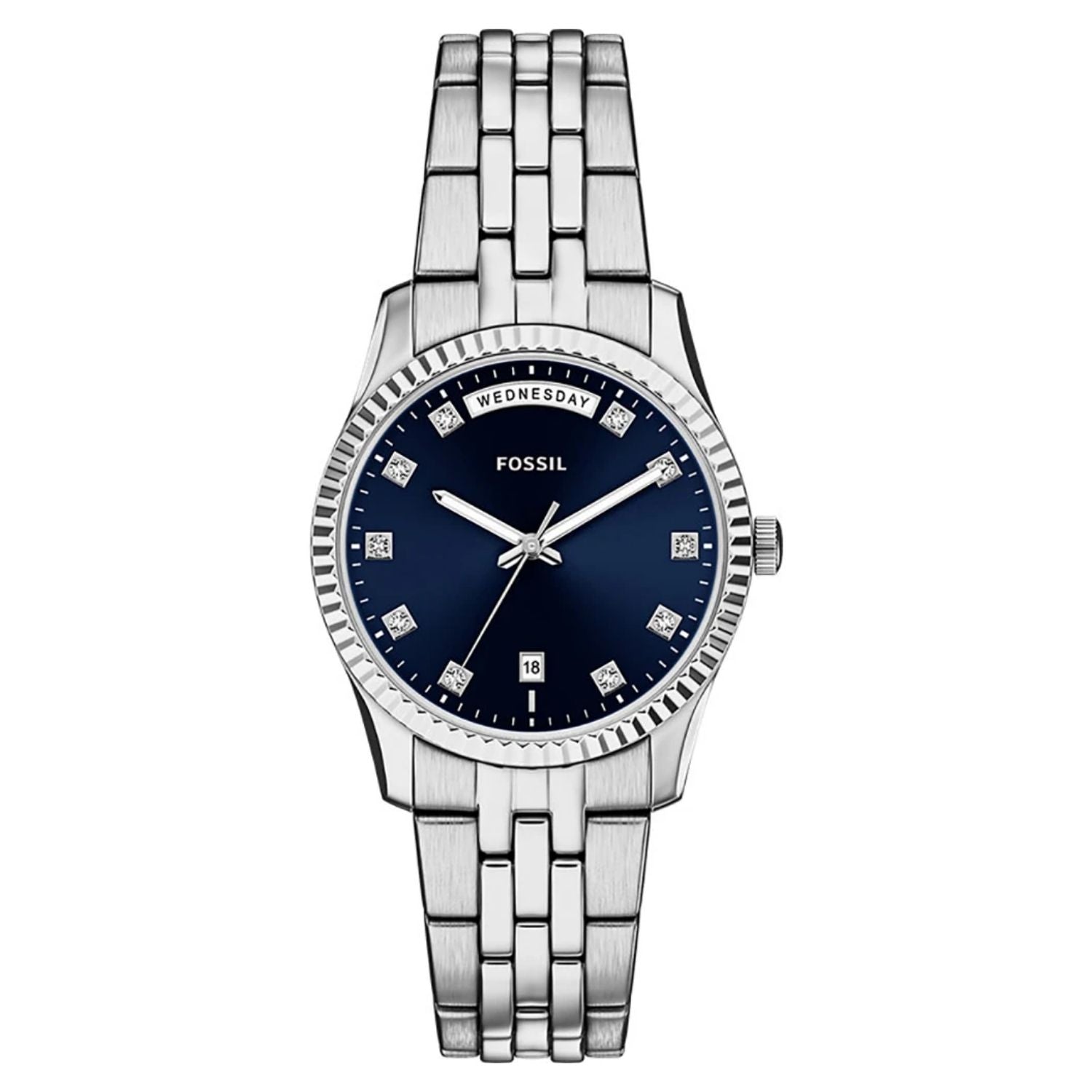 Fossil Women's Scarlette 34mm Quartz Day & Date Crystal Accented