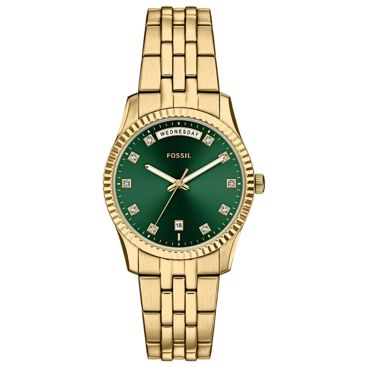 Fossil Stainless Steel Quartz Crystal Women\'s Wrist Watch 34mm Fossil Scarlette 34mm Black Dial Steel Ladies Quartz Watch  main image 3