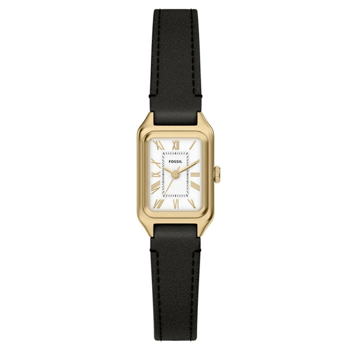 Fossil Women's Raquel 18mm Quartz Roman Numeral Rectangle Leather Strap Watch