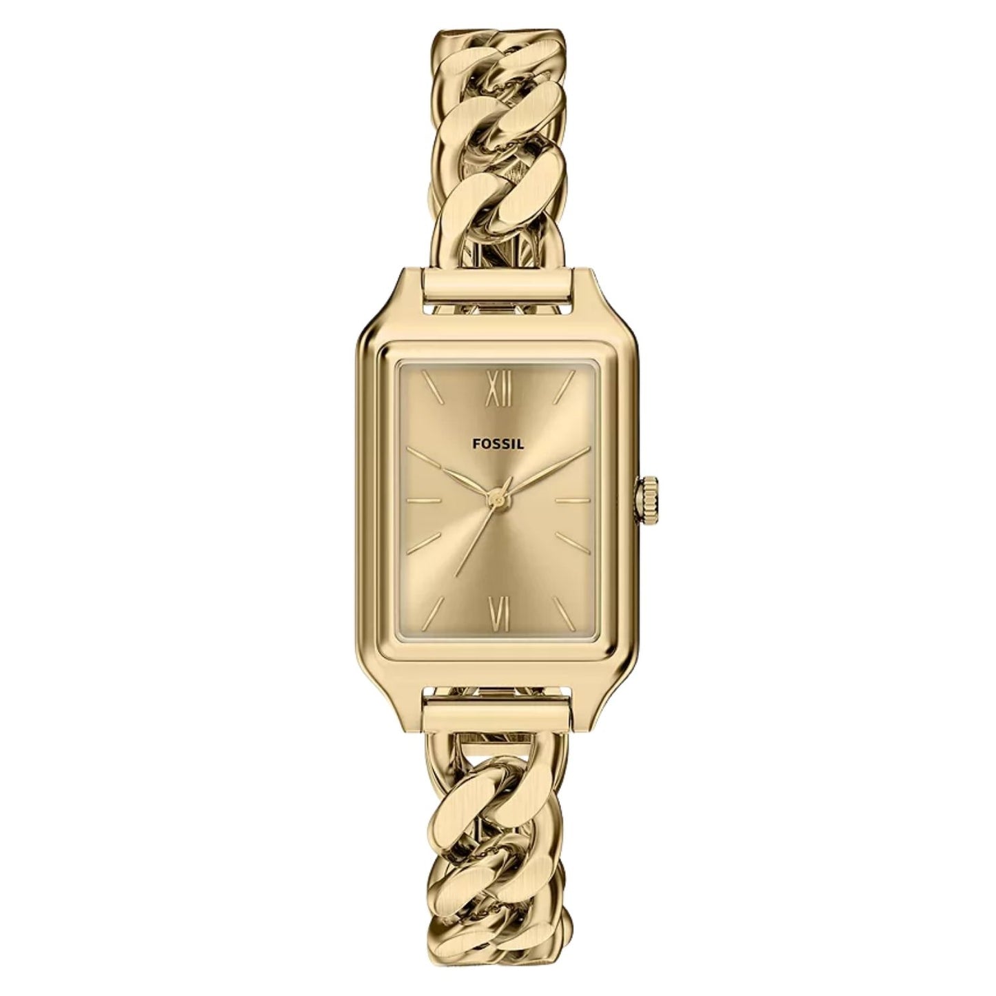 Fossil Women's Raquel 23mm Quartz Monochromatic Rectangle Curb Link Bracelet Watch