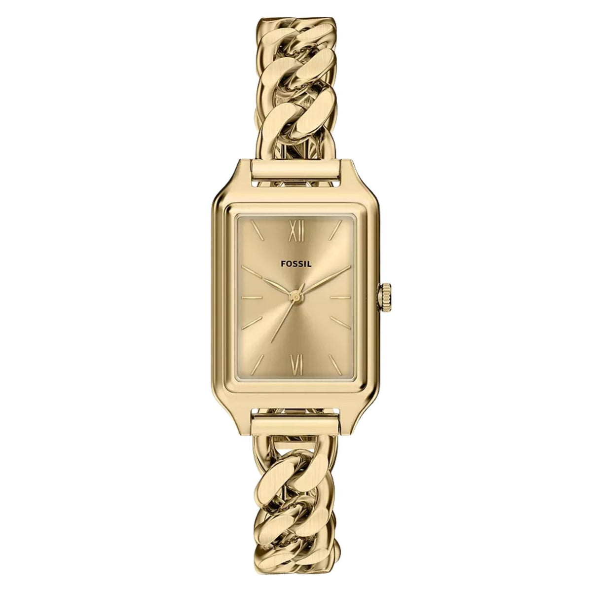 Fossil Women's Raquel 23mm Quartz Monochromatic Rectangle Curb Link Bracelet Watch